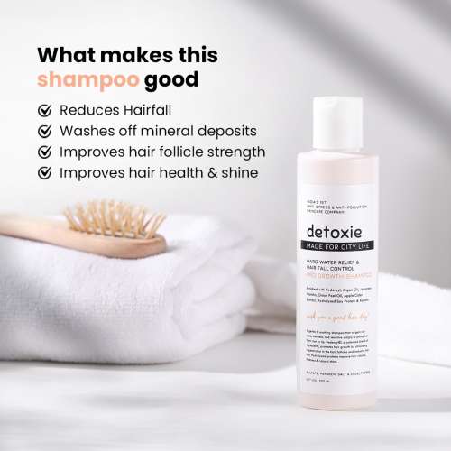 Detoxie: Hard Water Relief, Hair Fall Control & Pro Growth Shampoo 200 ML