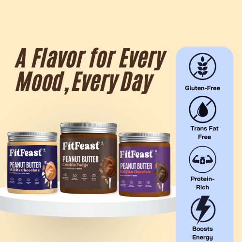 FitFeast: FitFeast Peanut Butter Combo | 400gms EachPack of 3