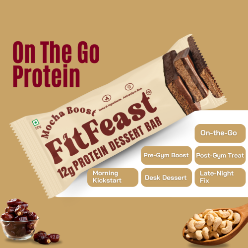 FitFeast: Protein Bars Mocha Boost | 50g EachPack of 6