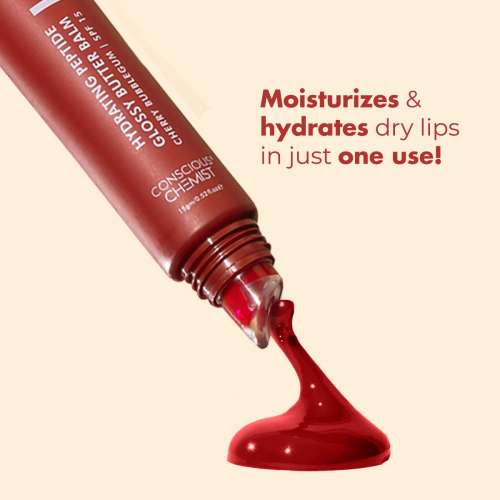 Conscious Chemist: Multi Peptide & Shea Butter Infused Lip balm With SPF 15 Lip balm - Cherry Bubblegum  (15g)