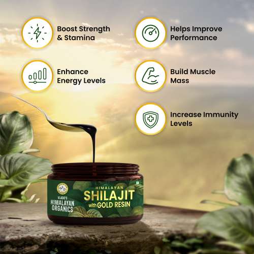 Vlado's Himalayan Organics: Shilajit Gold Resin - 25g | Contains 24 Carat Gold | 100% Ayurvedic | Pure and Natural Shilajeet | Helps to Boost Immunity, Energy, Strength, Stamina, and Overall Health - 25G