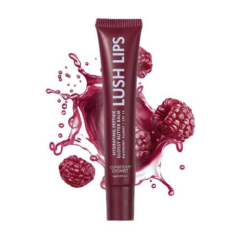 Conscious Chemist: Multi Peptide & Shea Butter Infused Lip balm With SPF 15 Lip balm:- Raspberry Gummy (15g)