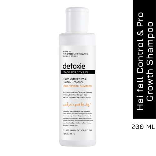 Detoxie: Hard Water Relief, Hair Fall Control & Pro Growth Shampoo 200 ML