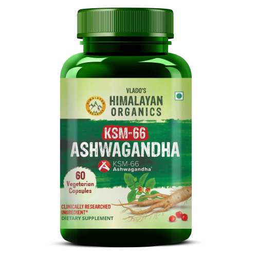 Vlado's Himalayan Organics: KSM - 66 Ashwagandha 1000Mg I KSM-66 I Boost Energy, Strength, Stamina | Helps Anxiety & Stress Relief For Men & Women (60 Capsules)