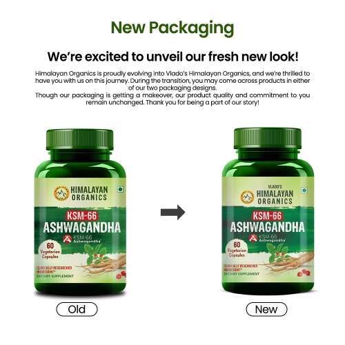 Vlado's Himalayan Organics: KSM - 66 Ashwagandha 1000Mg I KSM-66 I Boost Energy, Strength, Stamina | Helps Anxiety & Stress Relief For Men & Women (60 Capsules)