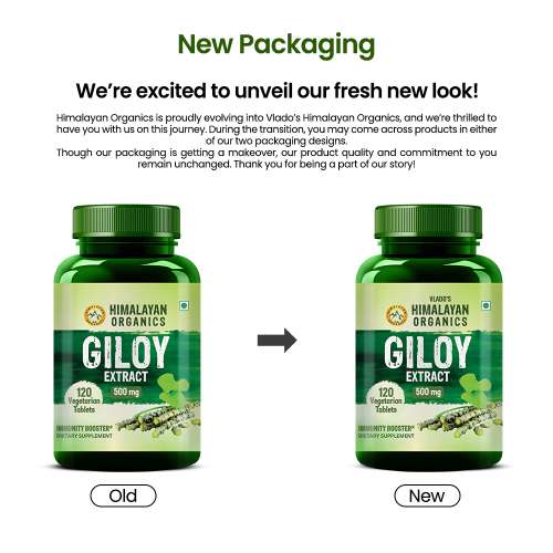 Vlado's Himalayan Organics: Giloy Extract | Immunity Booster | Helps in Blood Purification | 120 Veg Tablets
