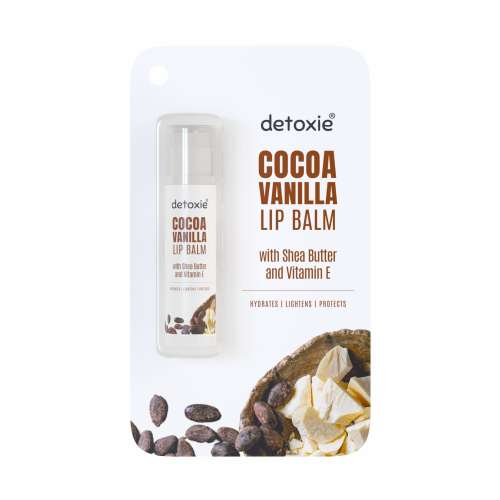 Detoxie: Detoxie | Pack of 2 Lip Balms | Cocoa Vanilla With Vitamin E, Shea Butter and Liquorice - 4.5 g (Pack of 2)