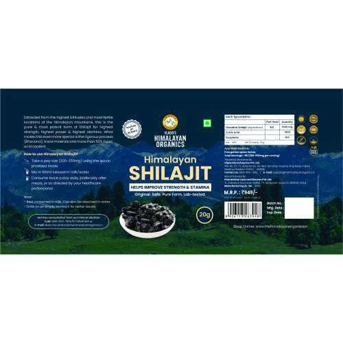 Vlado's Himalayan Organics: Himalayan Shilajit/Shilajeet Resin 20g