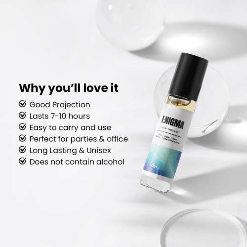 Detoxie: Detoxie | Enigma - Luxury Parfum Oil (Attar) | Non-Alcoholic| Long Lasting | Oud, Sugar, Vanilla, Amber, Tonka Bean & Rose | Unisex | 8 ml Rollon