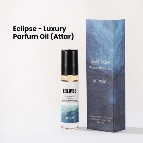 Detoxie: Detoxie | Eclipse - Luxury Parfum Oil (Attar) | Non-Alcoholic| Long Lasting | Bergamot, Mandarin, Musk, Black Currant, Patchouli & Grapefruit | Unisex | 8 ml Rollon