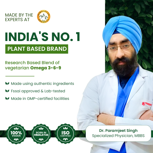 Vlado's Himalayan Organics: Omega 3 6 9 Vegan Natural Nutrition Supplement for Muscle, Bone , Heart & Skin - 90 Capsules