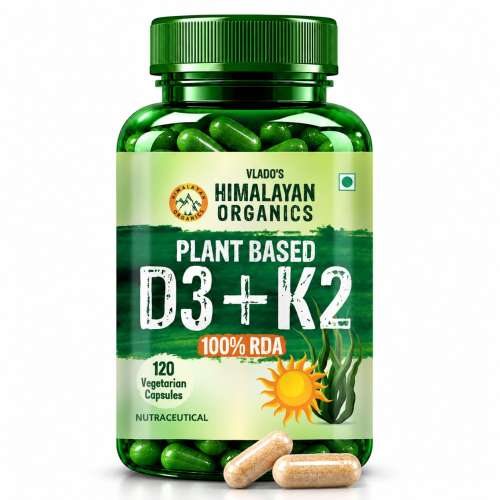 Vlado's Himalayan Organics: Plant Based D3 + K2 - 120 Veg Capsules