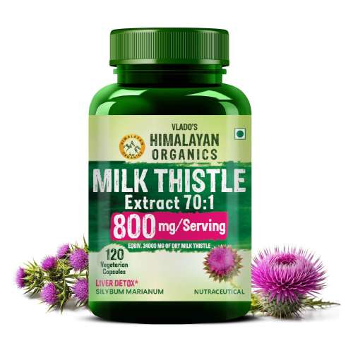 Vlado's Himalayan Organics: Vlado's Himalayan Organics Milk Thistle Extract Silymarin 800mg/Serve-120 Veg Capsules