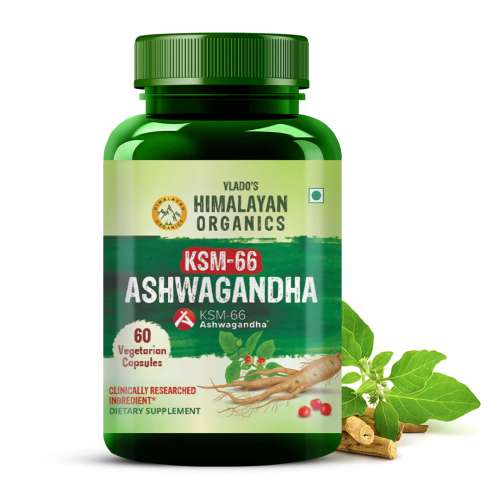 Vlado's Himalayan Organics: KSM - 66 Ashwagandha 1000Mg I KSM-66 I Boost Energy, Strength, Stamina | Helps Anxiety & Stress Relief For Men & Women (60 Capsules)