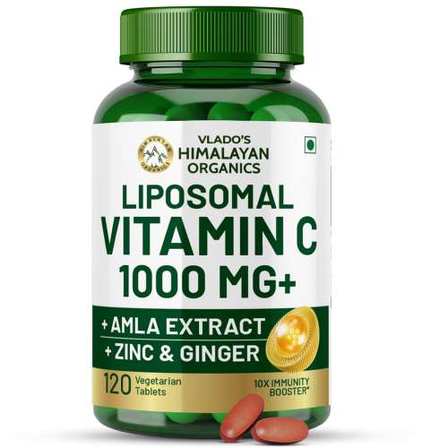 Vlado's Himalayan Organics: Vlado's Himalayan Organics Natural Liposomal Vitamin C Supplements Amla Extract With Zinc For Immunity & Skincare | Antioxidant Vitamin, Skin Rejuvenation I Vitamin C Tablets - 120 Veg Tablets