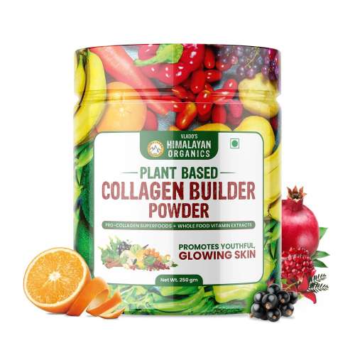Vlado's Himalayan Organics: Plant Based Collagen Builder Powder for Skin Regeneration, Anti-Aging Beauty & Repair (with Sea Buckthorn,Evening Primrose, Acai Berry) 250gm