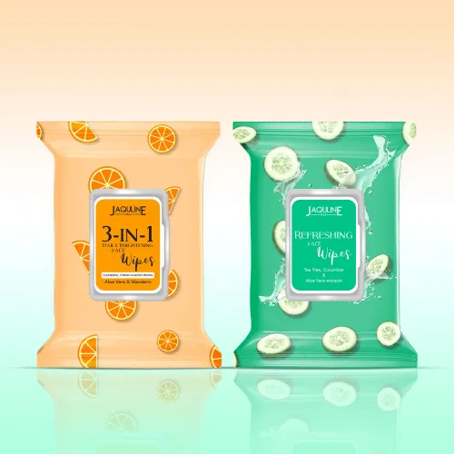 Jaquline USA: Face wipes Combo(3in1 Daily Brightening + Refreshing ) Pack of 230 N