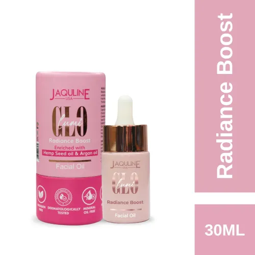Jaquline USA: Lumi Glo Radiance Boost Facial Oil, Facial Serum for Anti-Aging and Hydrates Skin, Glowing Moisturising Formula For All Skin Types 30m