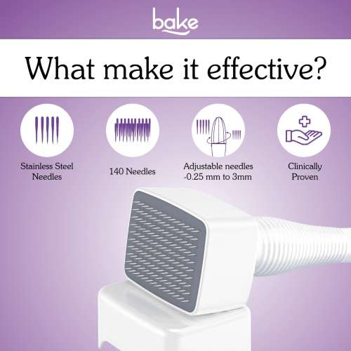 Bake Cosmetics: Derma Stamp for Hair Growth & Skin Repair with 140 Stainless Steel Needles (0.25mm3mm)