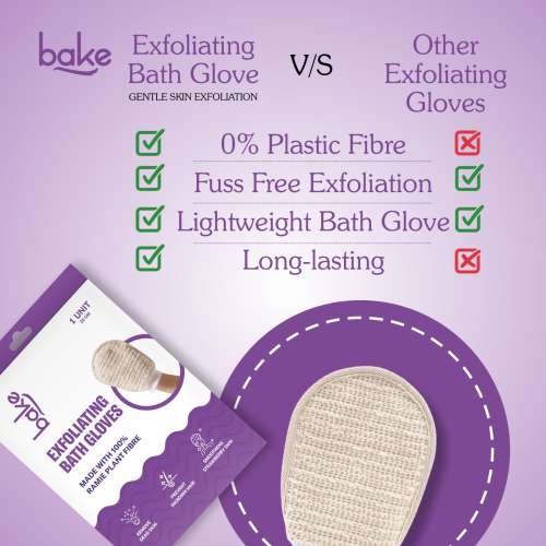 Bake Cosmetics: Exfoliating Bath Glove for Dead Skin, Tan Removal, Strawberry Skin, Body Acne, Ingrown Hair & Dry Patch Exfoliation
