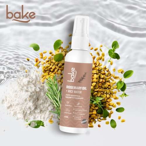 Bake Cosmetics: Rosemary + Rice Water Hair Growth Therapy for Hair Fall Control & Hair Follicle Strengthening 100ml