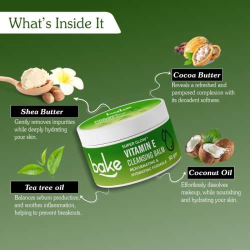 Bake Cosmetics: Vitamin E Cleansing Balm - For Open Pores & Waterproof Makeup Removal