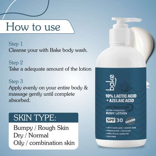 Bake Cosmetics: 10% Lactic Acid Body Lotion for Bumpy Skin, Exfoliates & Reduces Body Acne