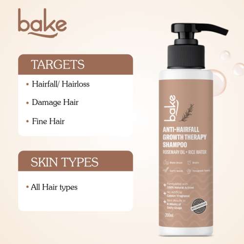 Bake Cosmetics: Rosemary Anti-Hair Fall Shampoo with Black Onion & Methi Dana for Growth, Dandruff & Hair Loss Control