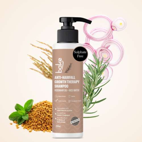 Bake Cosmetics: Rosemary Anti-Hair Fall Shampoo with Black Onion & Methi Dana for Growth, Dandruff & Hair Loss Control