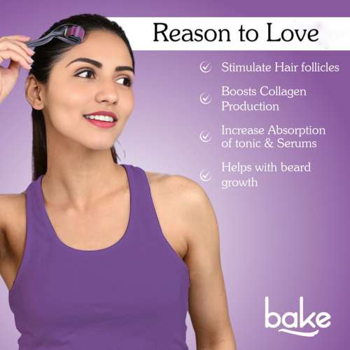 Bake Cosmetics: Derma Roller for Hair Growth & Skin Repair with 450 Titanium Needles (0.5mm)