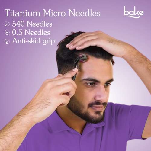 Bake Cosmetics: Derma Roller for Hair Growth & Skin Repair with 450 Titanium Needles (0.5mm)