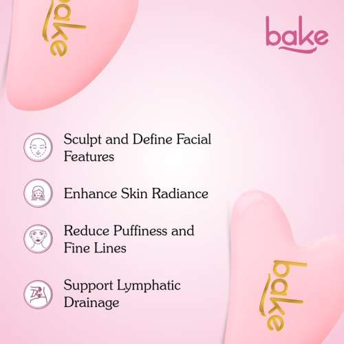Bake Cosmetics: Quartz Gua Sha Tool for Facial Massage, Glowing Skin, Stress Relief, Wrinkle Reduction & Dark Circles-1 Pc