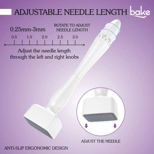 Bake Cosmetics: Derma Stamp for Hair Growth & Skin Repair with 140 Stainless Steel Needles (0.25mm3mm)