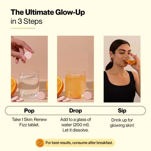 SETU: Skin Renew - 90 Effervescent Tablets | Glutathione With Vitamin C, Gluta Fizz, Supports Detoxification, Sugar-Free | Orange Flavour