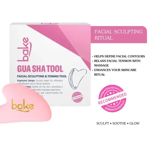 Bake Cosmetics: Quartz Gua Sha Tool for Facial Massage, Glowing Skin, Stress Relief, Wrinkle Reduction & Dark Circles-1 Pc