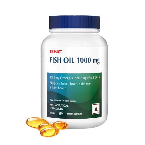 GNC: Fish Body Oil for Men & Women | 1000mg Omega-3s with EPA & DHA | 90 Softgels