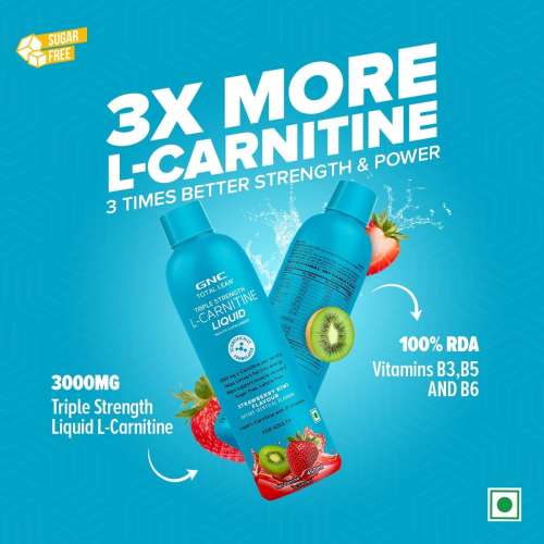 GNC: Liquid L-Carnitine 3000mg Strawberry Kiwi | 450 ml