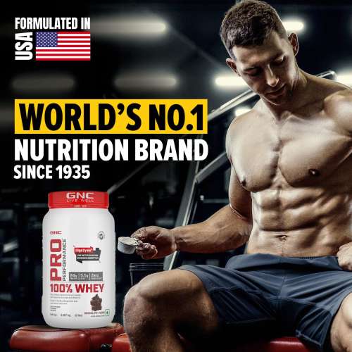 GNC: Pro Performance 100% Whey Protein Powder | Chocolate Fudge | 2 lbs