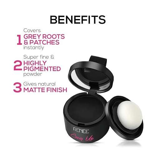 Renee Cosmetics: Cover-Up Hair Powder- Black 4gm