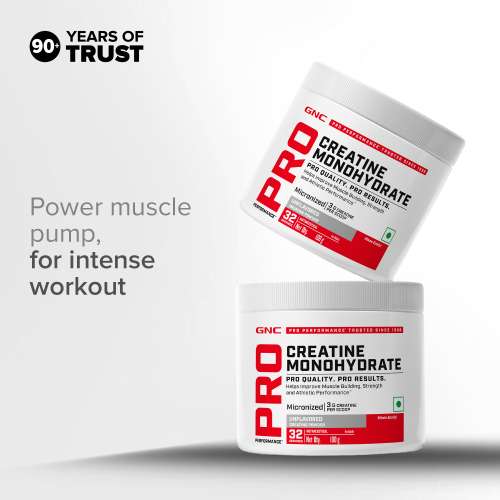 GNC: Creatine Monohydrate with Shaker Combo | Unflavoured | 100gm | 750ml