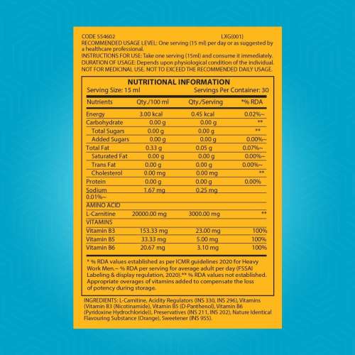GNC: Liquid L-Carnitine 3000mg  Orange | 450 ml