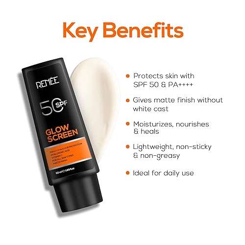 Renee Cosmetics: Glowscreen Spf50 PA++++ Sunscreen Uva & Uvb Protection 50ml