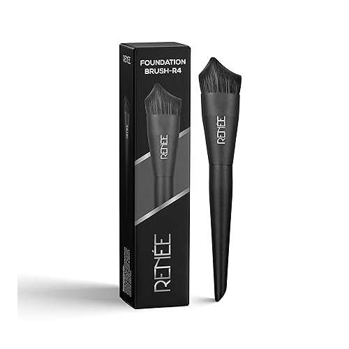 Renee Cosmetics: Professional Makeup Brush with Easy-to-Hold, & Perfectly Blended Look, Foundation Brush R4, 1Pc - Black