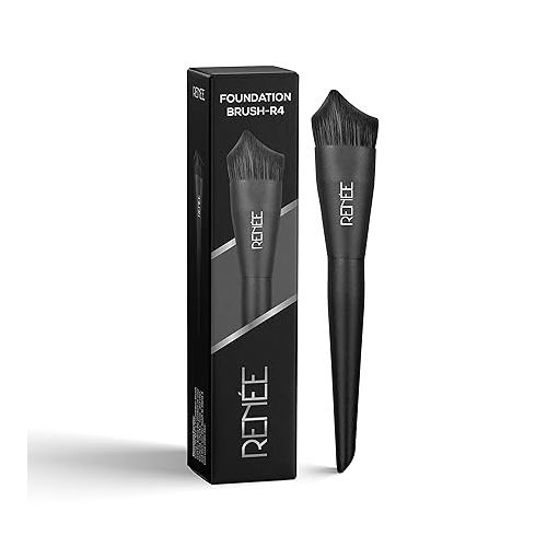 Renee Cosmetics: Professional Makeup Brush with Easy-to-Hold, & Perfectly Blended Look, Foundation Brush R4, 1Pc - Black