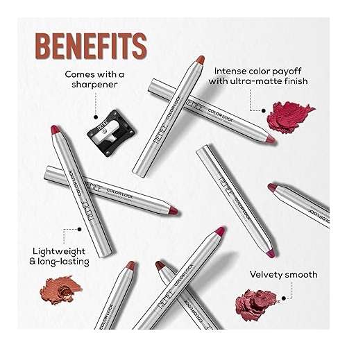 Renee Cosmetics: Colorlock Transfer Not Lip Crayon with Sharpener, SPF 20, Desire 3gm