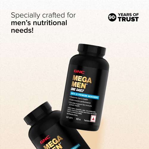 GNC: Mega Men One Daily Multivitamin for Men | Formulated In USA | 32 Premium Ingredients | 60 Tablets