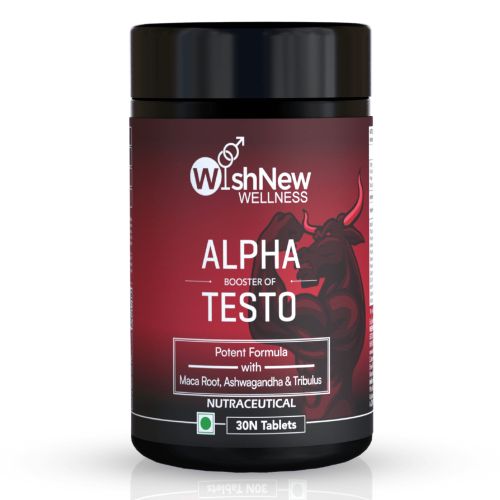 Wishnew Wellness: ALPHA BOOSTER OF TESTO | 30 Vegetarian Tablets | Supports Testosterone Levels and Vitality