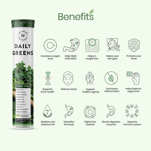 Wellbeing Nutrition: Daily Greens, Organic Wholefood Multivitamin - 15 Tabs
