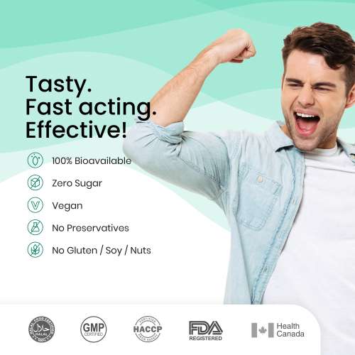 Wellbeing Nutrition: Vegan Vitamin B12 Melts - 30 Oral Strips