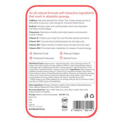 Wellbeing Nutrition: Instant Energy Melts - 30 Oral Strips Wellbeing Nutrition: Instant Energy Melts - 30 Oral Strips